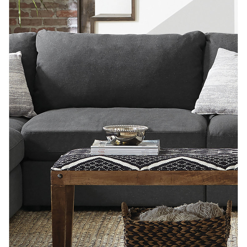 Chaise rembourrée sans accoudoirs avec coussins Duncan
