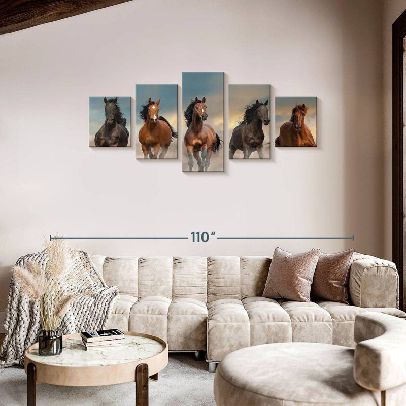 Chevaux au galop, H 36 po x l 80 po