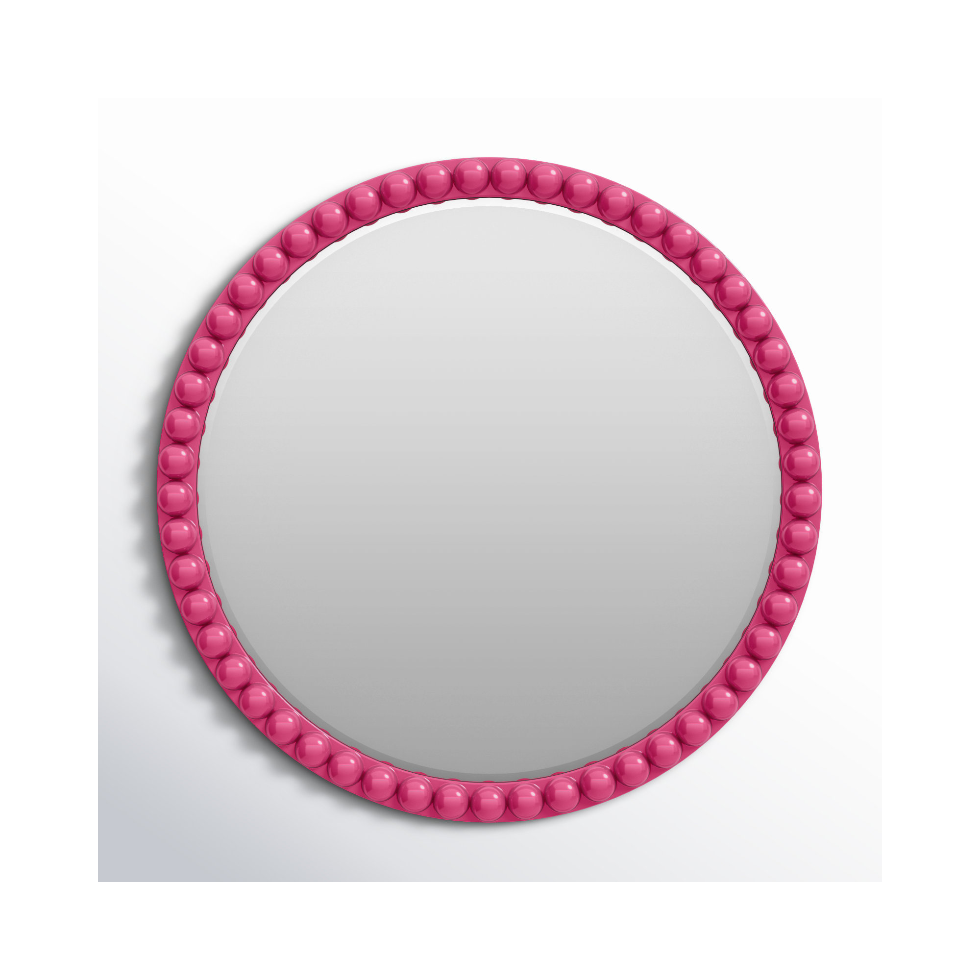 Darlene Round Mirror, Hot Pink