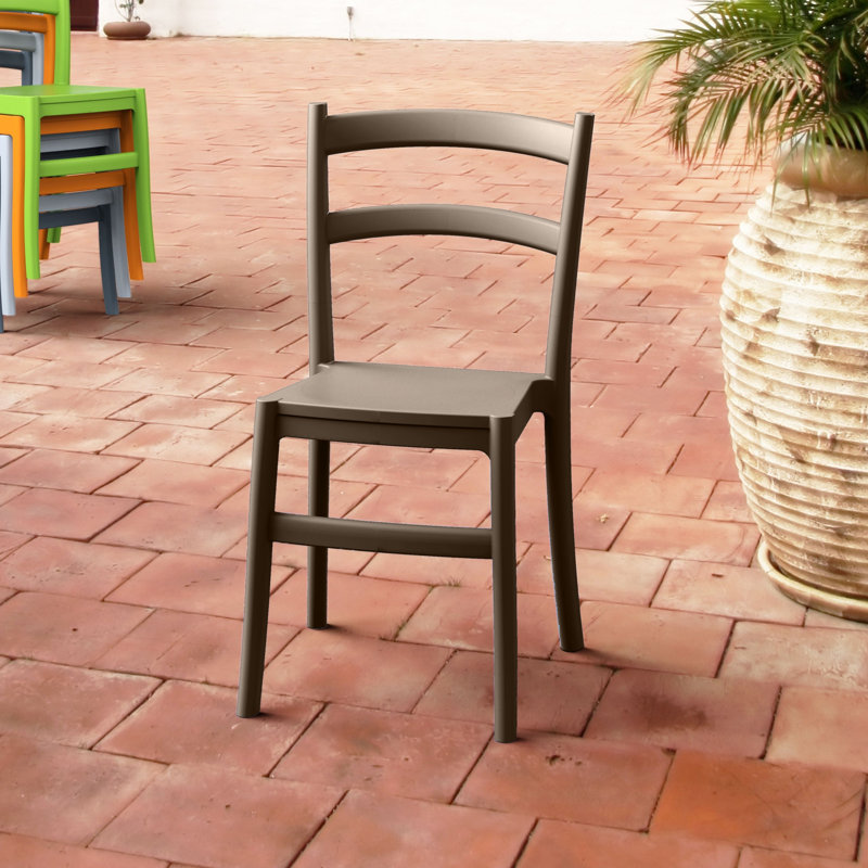 Jantzen 18'' H Stacking Side Chair, Brown