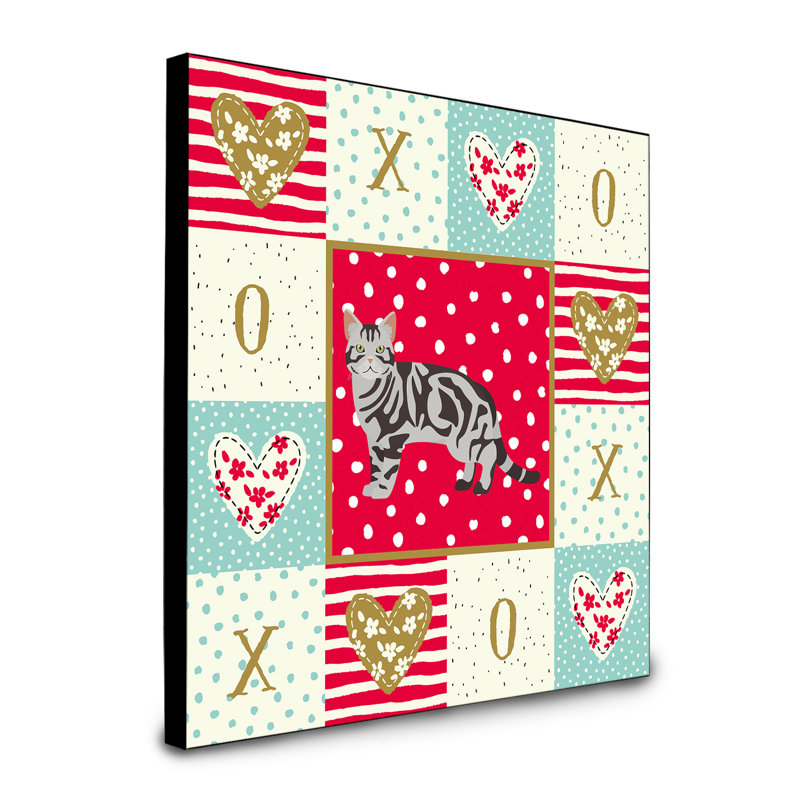 Panneau mural d’art chat Reginia, American Shorthair gris Reginia