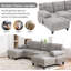 Canapé modulaire en U en chenille de 103,5 po avec double méridienne, poches de rangement et coussins d'accoudoirs pour le salon-684042539