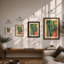 Three Bamboo Stalks Botanical - Framed Print-1484218549-1484218545