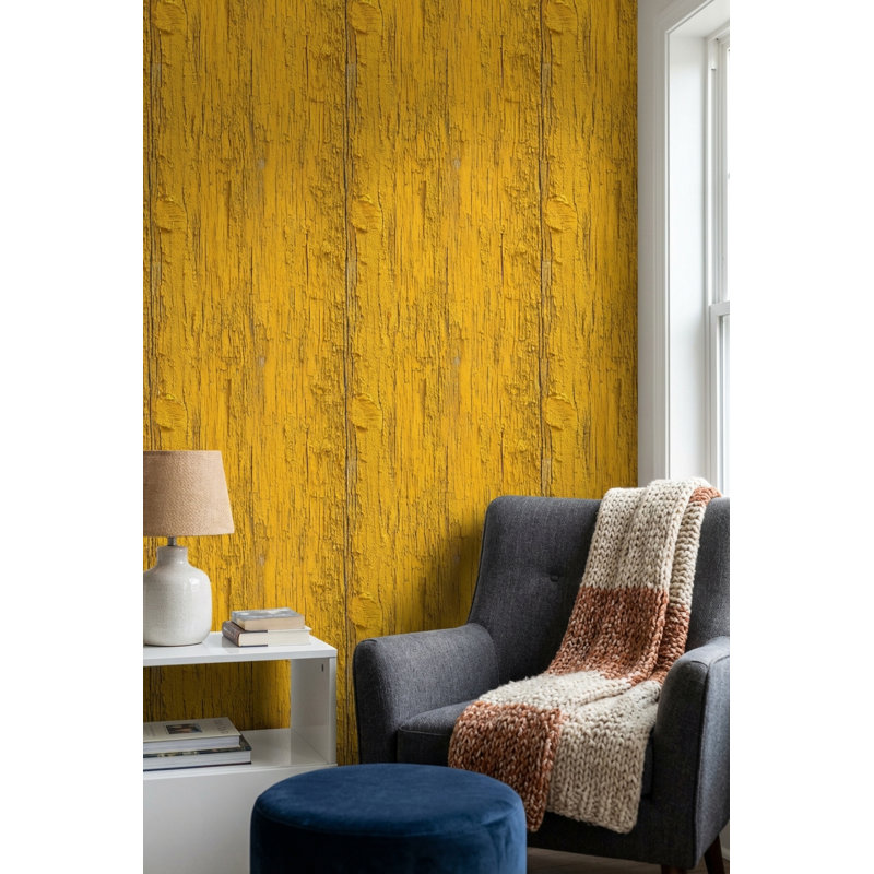 Papier peint industriel rustique jaune
