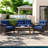 4 Pieces Outdoor Wicker Sectional Sofa With A 3-seat Sofa, 2 Ottomans, A Lifting Table, Retractable Canopy, Washable Cushions, Adjustable Backrest-1878983100