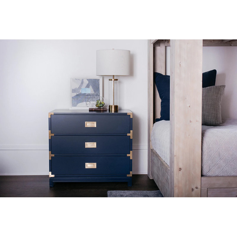 Carlyle 3 - Drawer Nightstand, Navy