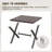 Square Patio Coffee Table, Outdoor Side Table with Wood Grain Top