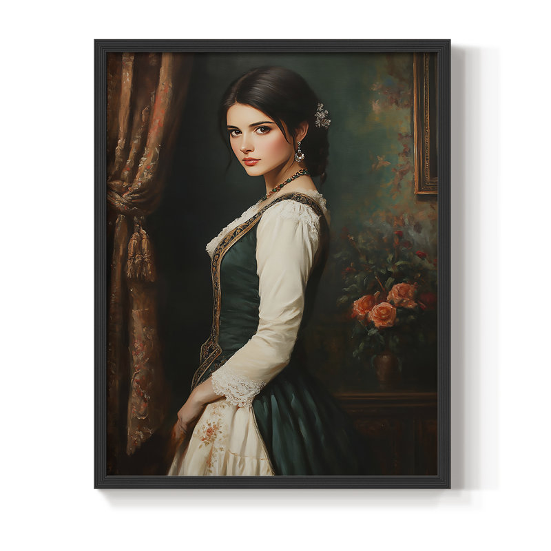 Reproduction encadrée WOMEN Series CCV III - bois massif, H 11 po x l 9 po, Noir, noir, noir, noir