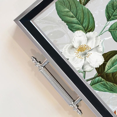 Elegant Glass Tray, 19.7 x 11.4 x 1.4 inches | 100% Durable Glass Construction | Easy to Clean with Damp Cloth | Ideal for Serving, Decorative Display, and Organizing | Stylish Addition to Home Décor