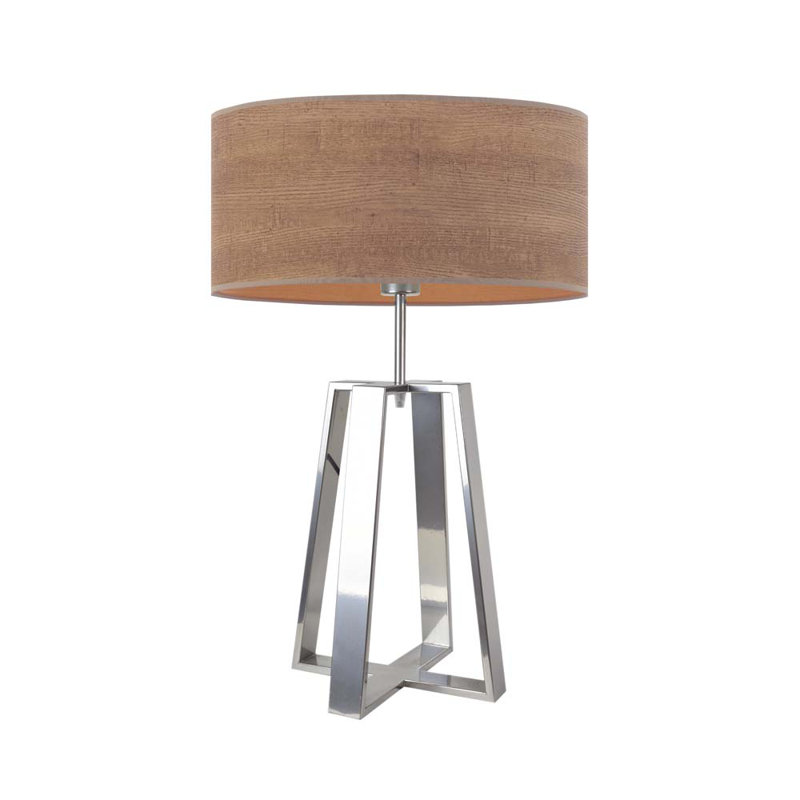 Bilyou Metal Table Lamp, Oak, Silver