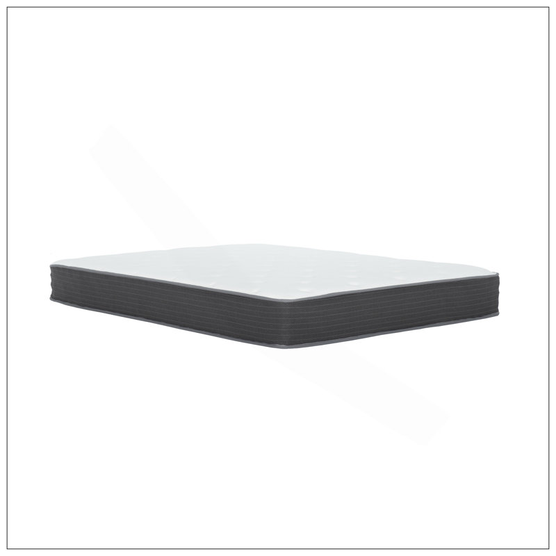 8 po Matelas ensaché à ressorts ensachés dans une boîte, matelas en mousse viscoélastique gélifiée Euro Top, blanc / gris