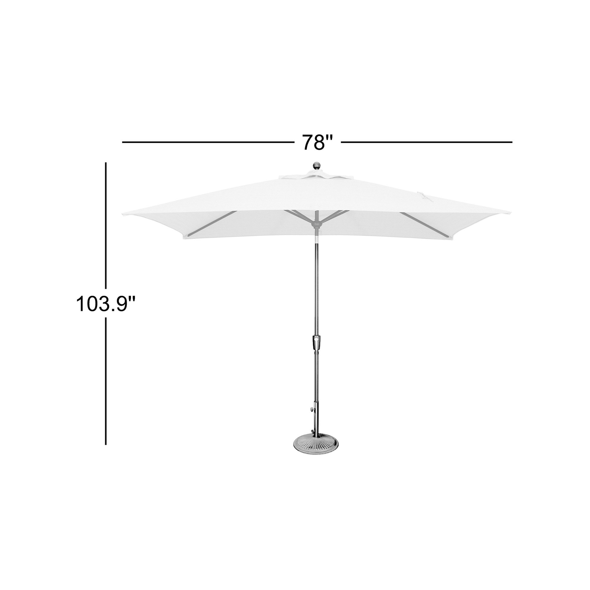 Launceston 78'' Outdoor Umbrella, Forest Green Solefin, Black