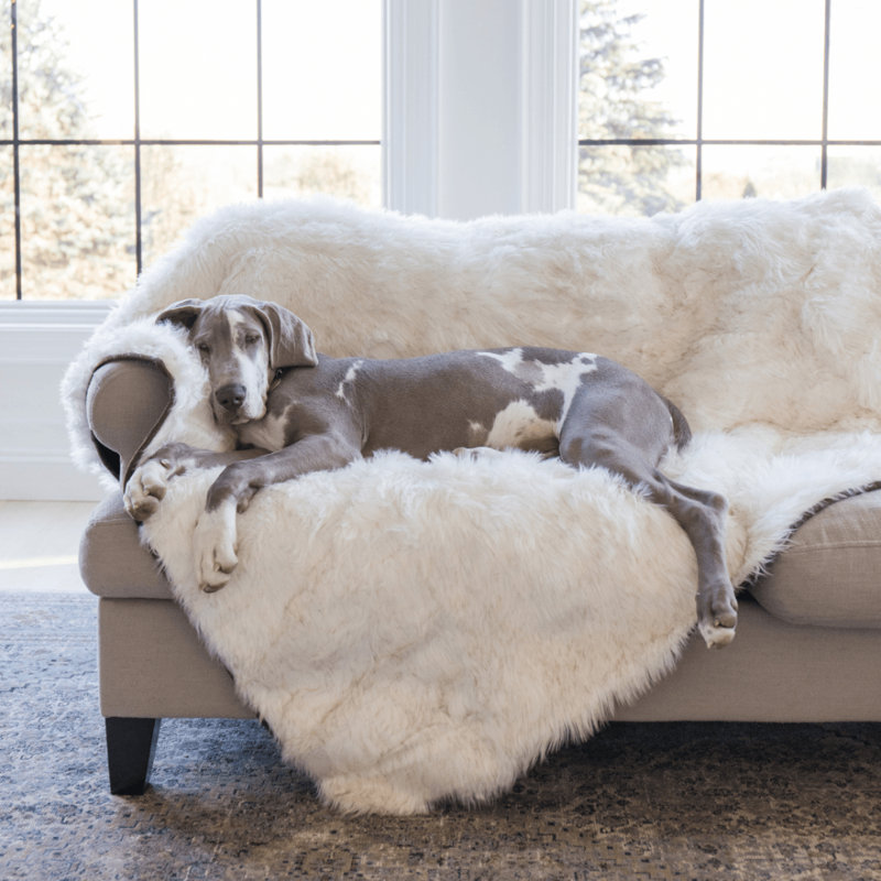 Light Gray Faux Fur Waterproof Pet Blanket, 60" x 50"