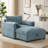 Upholstered Accent Armchair With Storage Ottoman-1890609188