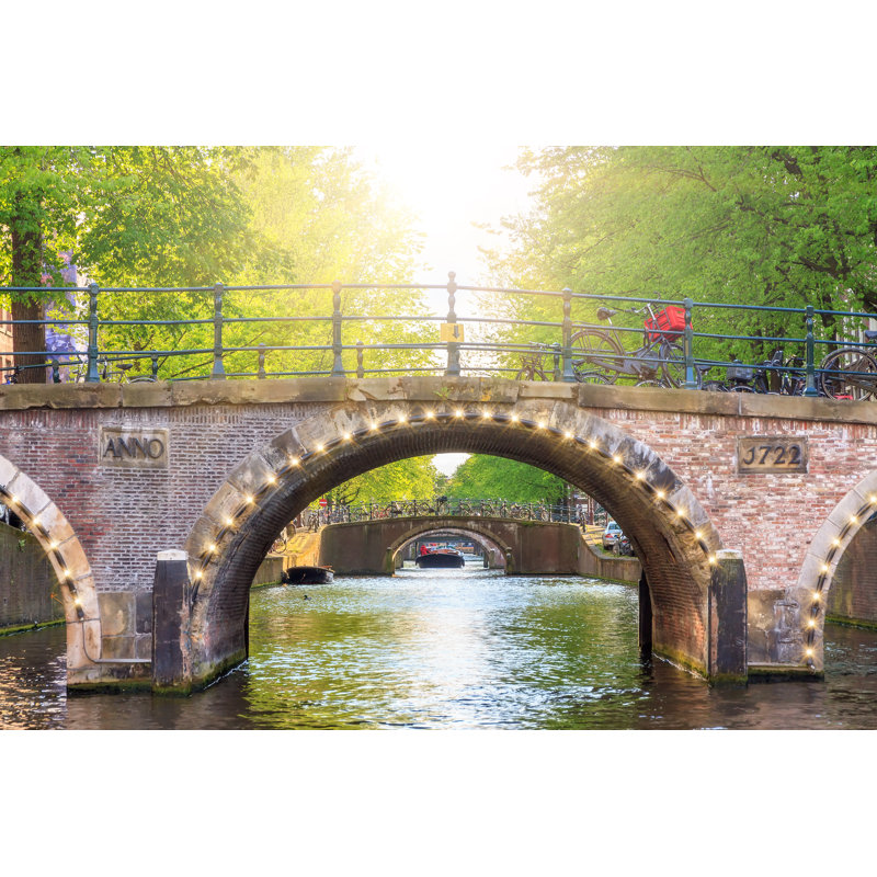 Spring Light Bridge by Dennisvdw - Wrapped Canvas Print, 81cm H x 122cm W