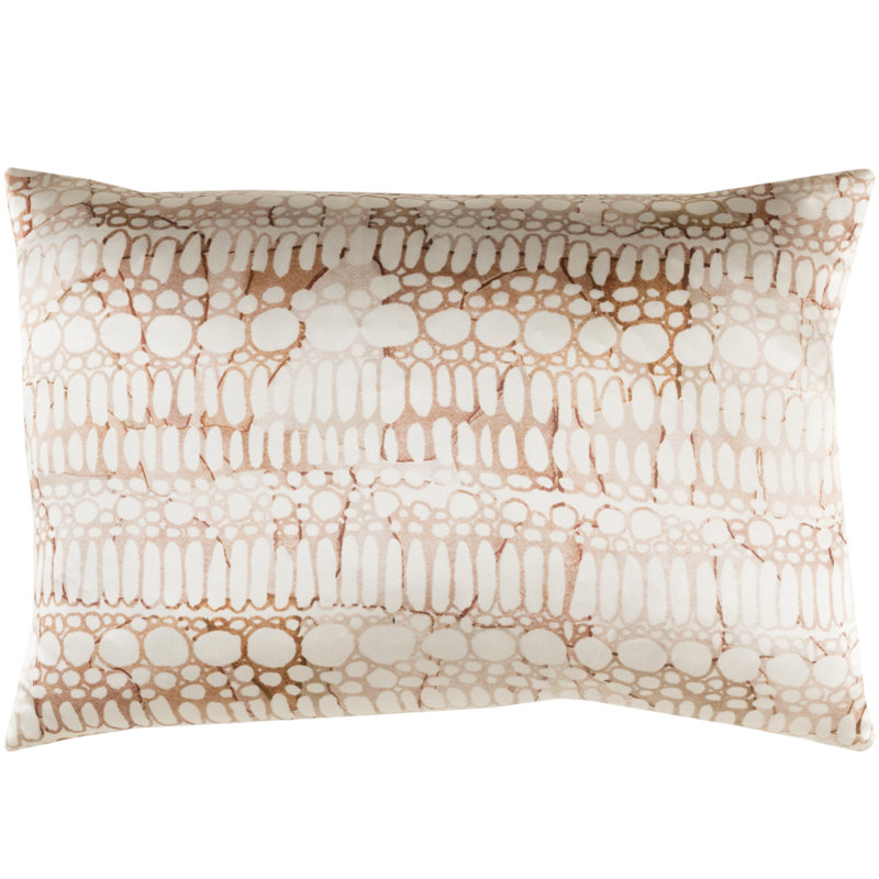 Natural Affinity Geometric Silk Throw Pillow, Brown / Orange, Polyester/Polyfill