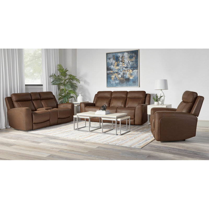 Canapé, causeuse et fauteuil inclinable électrique Jaspyr, Ombre d'automne