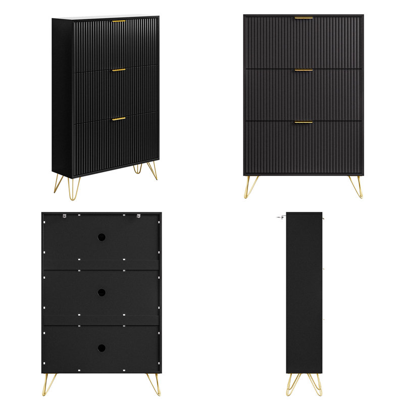 36 Pair Shoe Storage Cabinet, Black