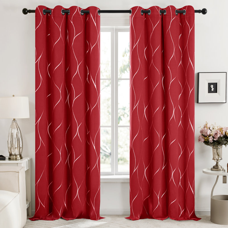 Panneaux de rideaux obscurcissants et isolants en polyester Kellda , L 52 po x L 96 po, Rouge
