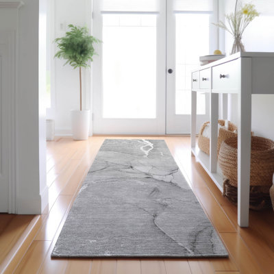 Tapis gris lavable à la machine de qualité supérieure 8 pi x 10 pi Cerrito AMF510