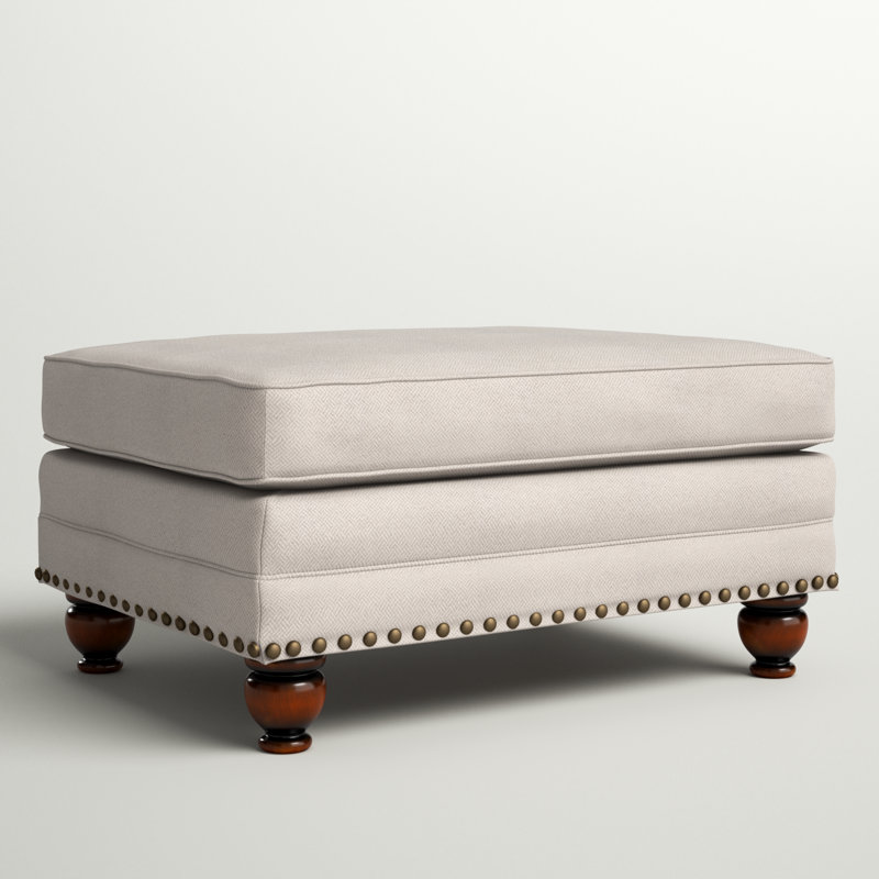 Freda Upholstered Ottoman, Beige
