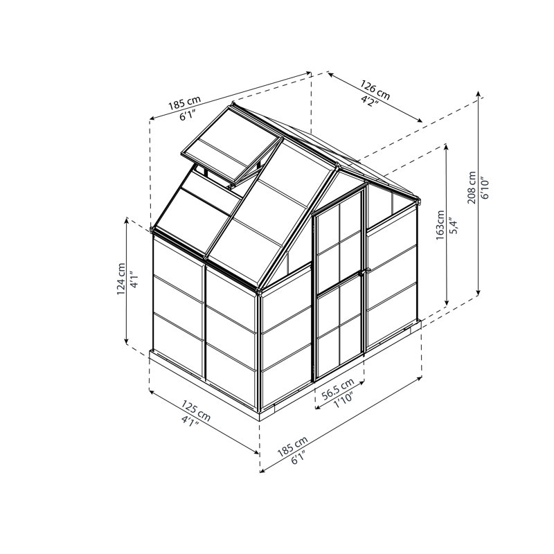 Ensemble de serre à monter soi-même 6 po x 4 pi Palram Canopia Harmony, Gris