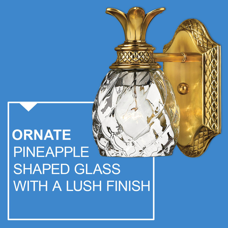 Plantation 1-Light Armed Sconce, Burnished Brass