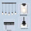 Lustre 5 lumières pour îlot de cuisine, luminaire suspendu moderne en métal avec abat-jour en verre ensemencé pour îlot de cuisine Bar Cafe.-689388139