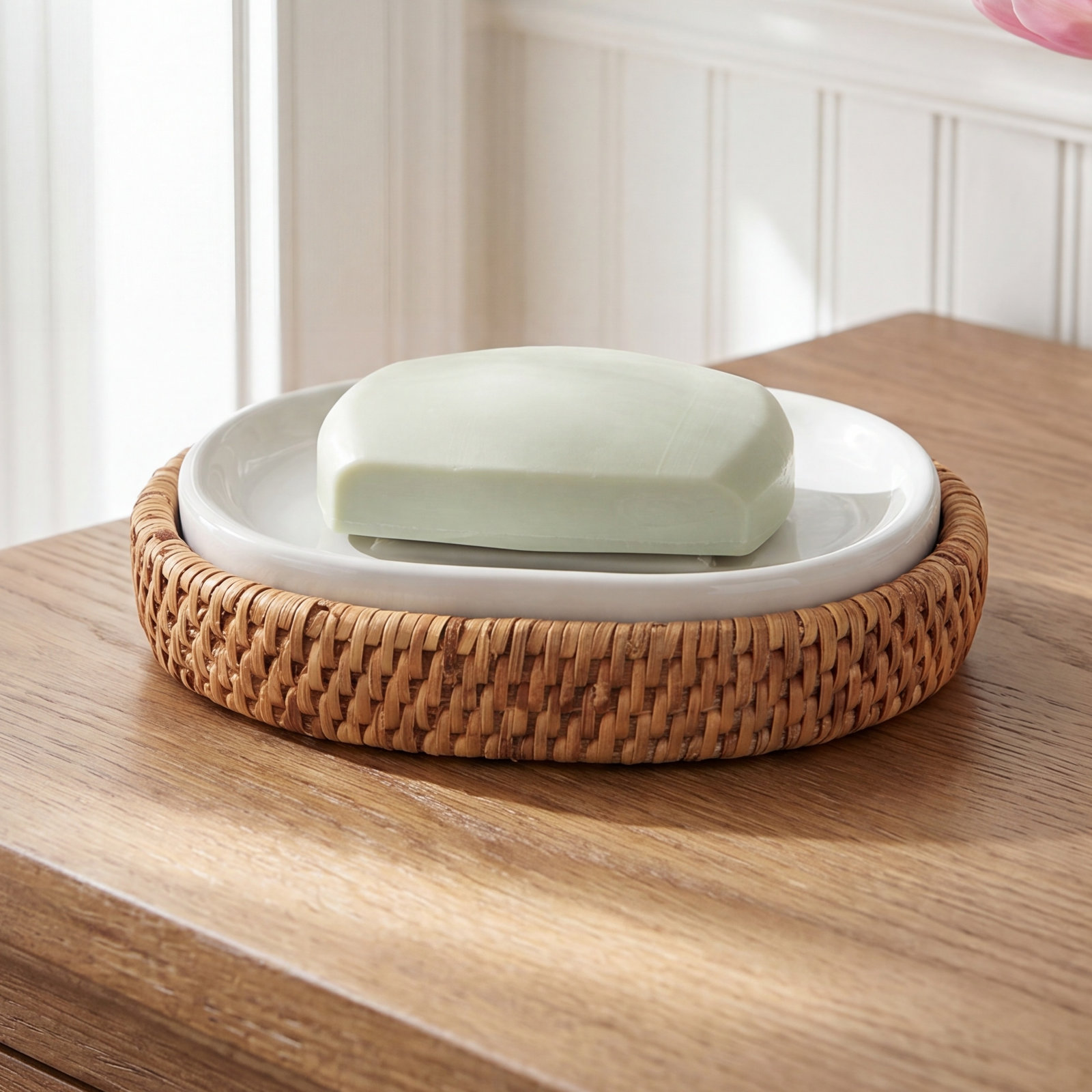 Ceramic Soap Dish, Honey Brown