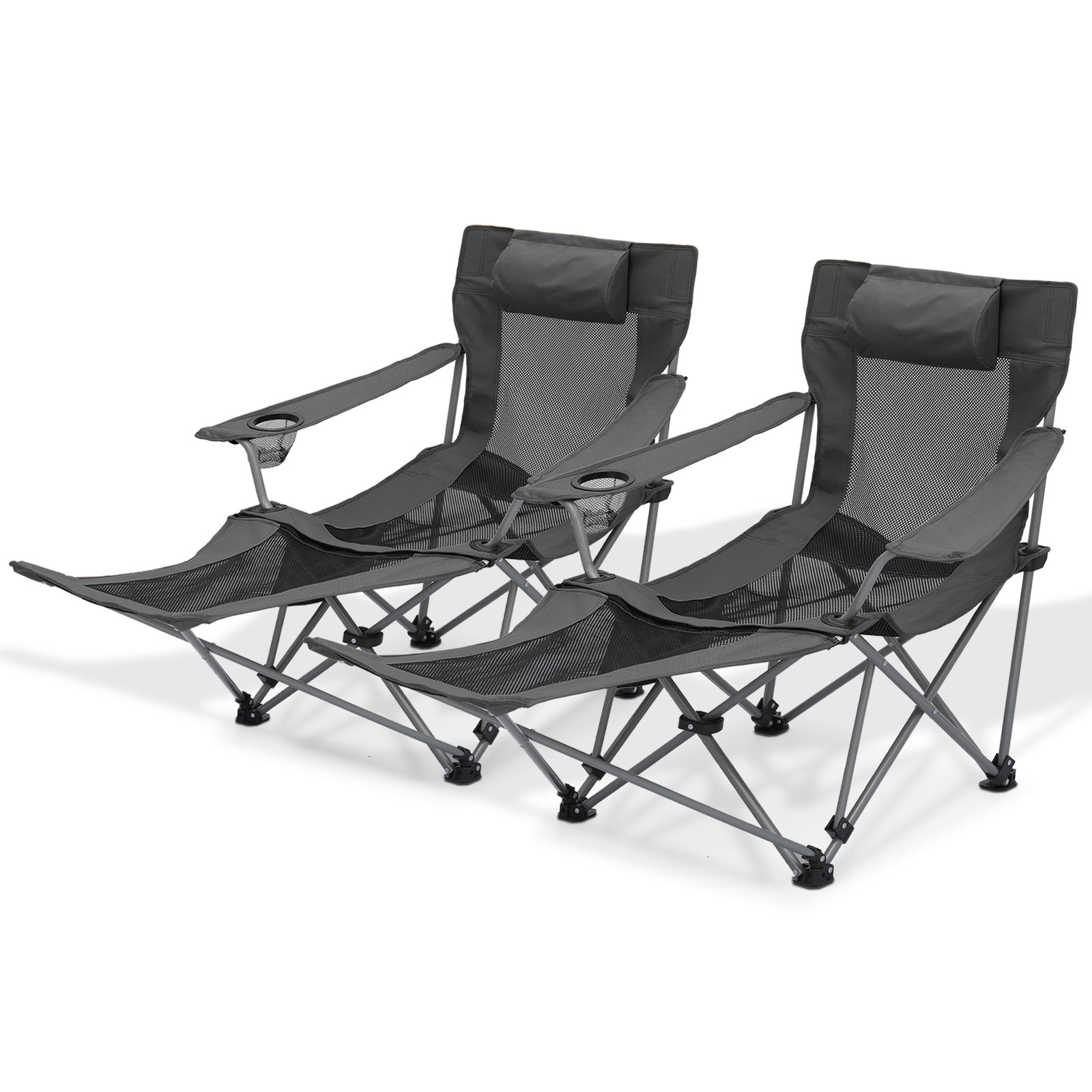 Kalvn Zero Gravity Reclining Chair, Folding and Portable with Detachable Cushion, Headrest and Cup Holder Arlmont & Co. Color: Dark Gray/Black