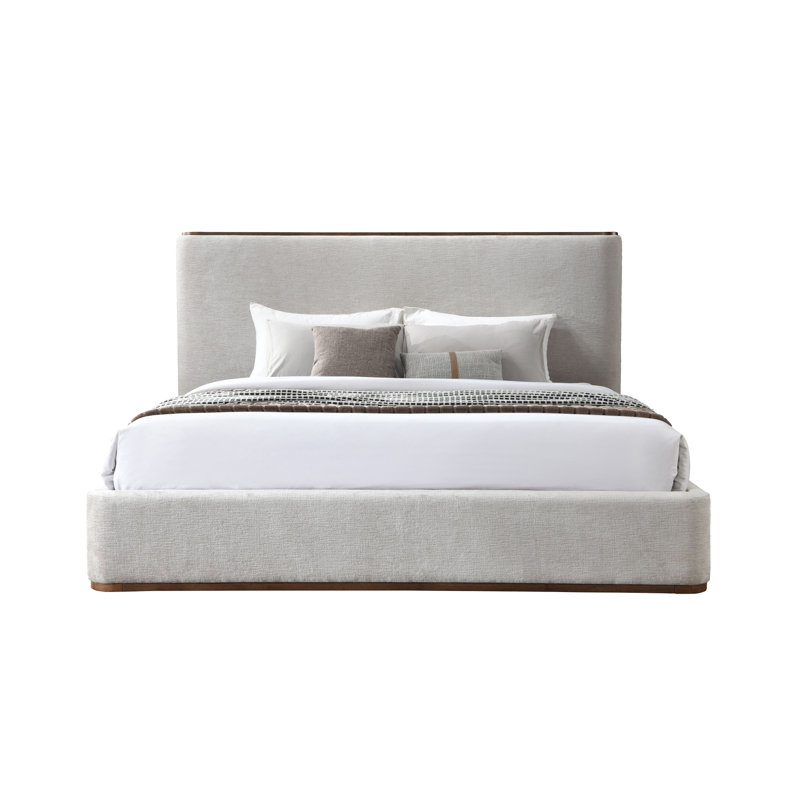 Grand lit Orane en tissu gris, Queen