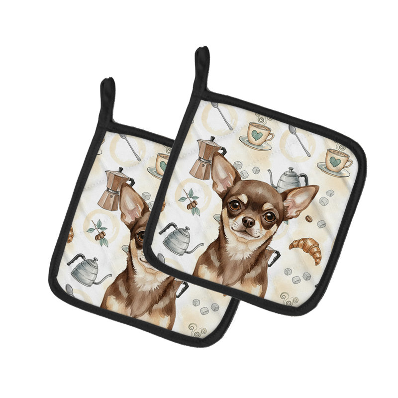 Paire de poignées chocolat chocolat et chihuahua