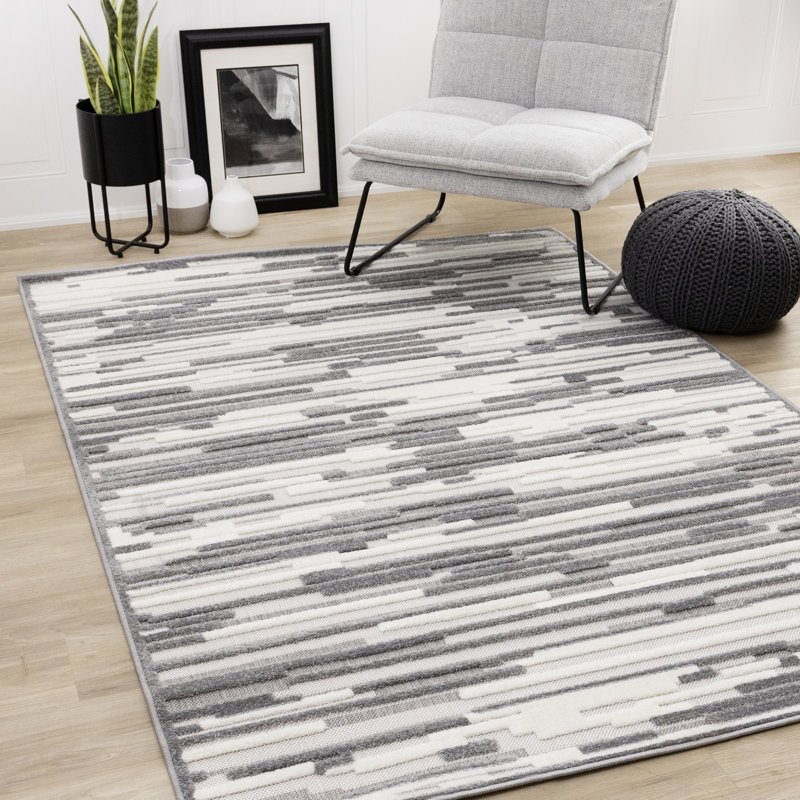 Tapis gris Martaveous, Rectangle 5 pi 3 po x 7 pi 7 po