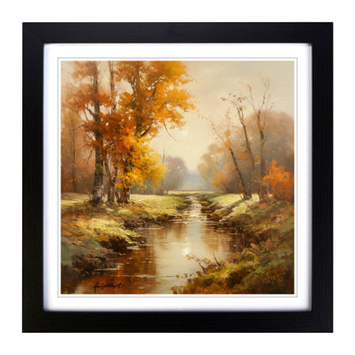 Stream Vintage Art No.1 - Single Picture Frame Print on Wood
