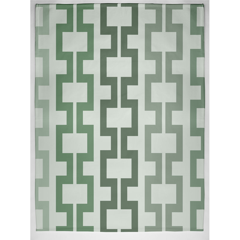 Blanche Plain Weave / Muslin Throw Blanket, Green