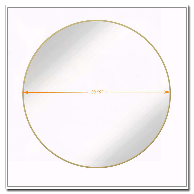 Miroir mural 39 po, miroir circulaire doré, cadre en métal, miroir de coiffeuse rond, Doré