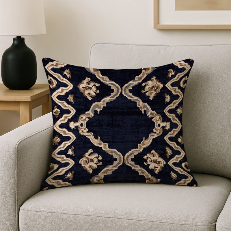 Coussin décoratif intérieur et extérieur Modern, Carré 18 po, Gris géométrique 22
