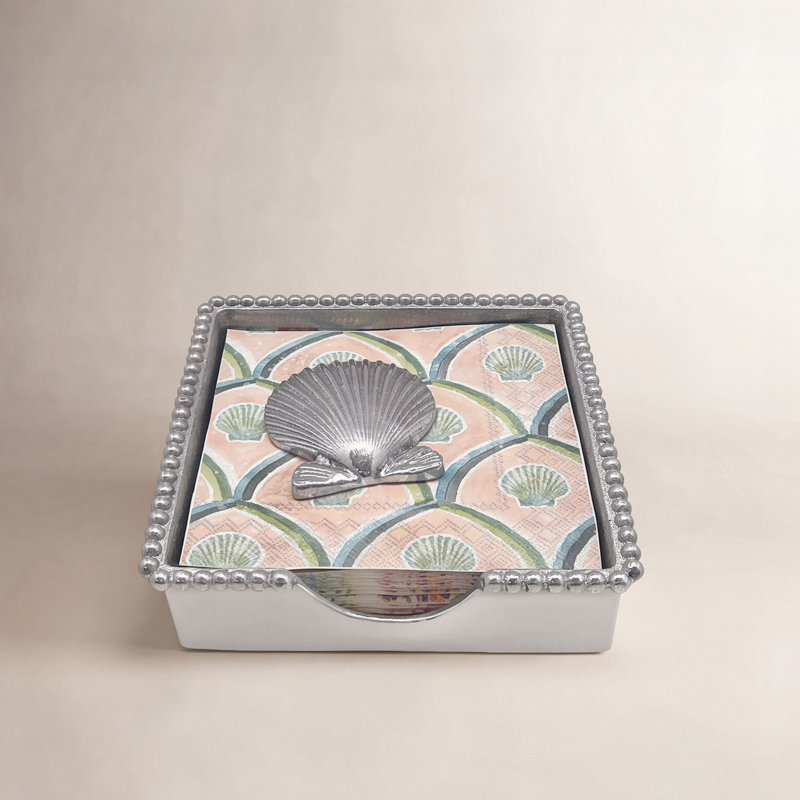 Seaside Scallop Shell Beaded Napkin Holder