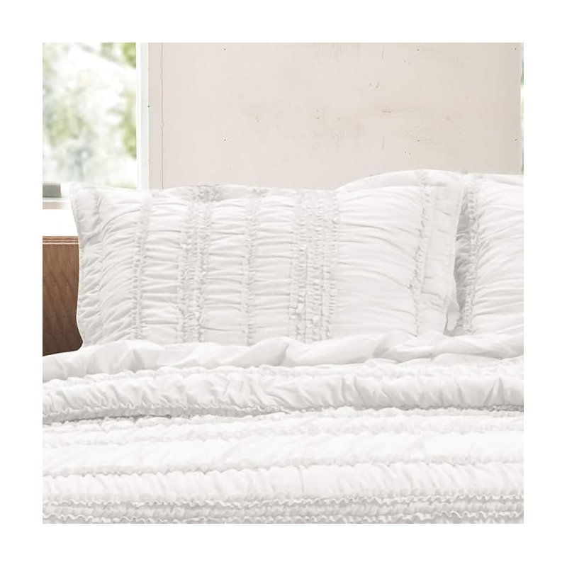 Greenland Home Fasions Tiana White King Sham, 20x36, White