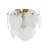 Hyler - 3-Light Semi Flush Mount - Brushed Brass Finish - Wispy White Murano Style Glass Shade