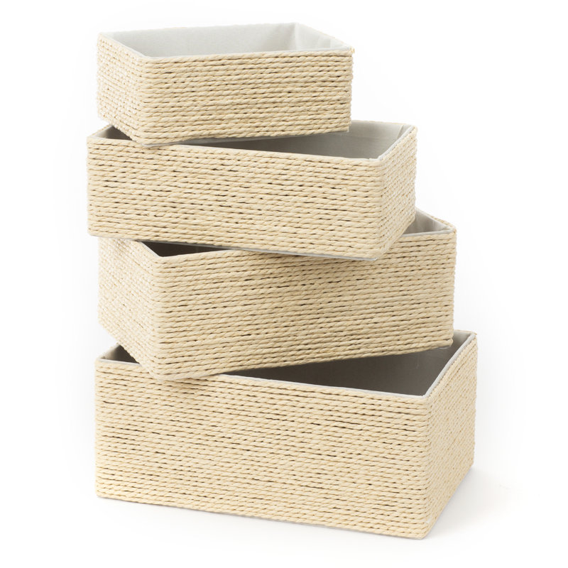 Bay Isle Home Paper Baskets 1 Fabric Decorative Basket, Natural
