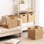 Paniers de rangement pliables avec poignées, paniers de rangement en corde de papier, cubes de rangement rectangulaires pliables tissés à la main (4, naturel)
