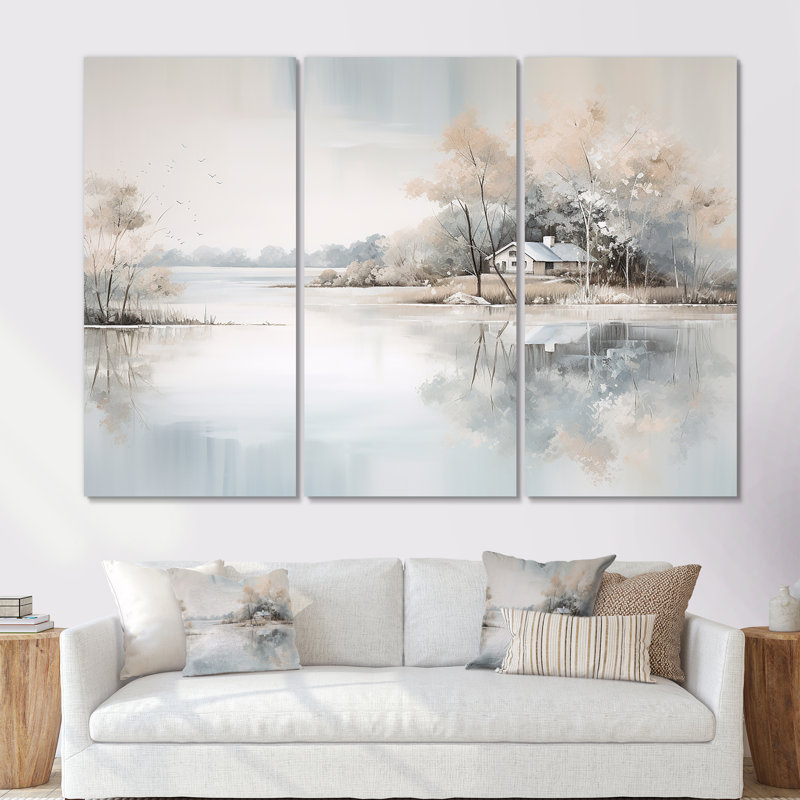 Ensemble de décoration murale Lakeside House Serenity I - Lakes Lakehouse, Toile tendue, H 32 po x l 48 po x P 1 po
