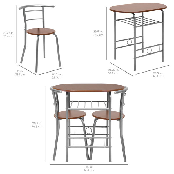 Ebern Designs Dismukes 3 - Piece Dining Set & Reviews | Wayfair