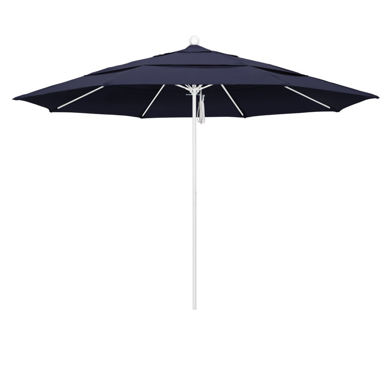 Parasol de marché 11 pi Silva, Toile bleu marine Sunbrella®, Pierre noire