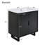 Ensemble de meuble-lavabo 30 po avec lavabo, armoire combinée, armoire de rangement pour salle de bain, structure en bois massif-976555288