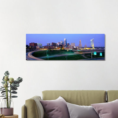 Buildings in a City, Kansas City, Missouri, USA 1 Piece Wrapped Canvas Panoramic Wall Art
