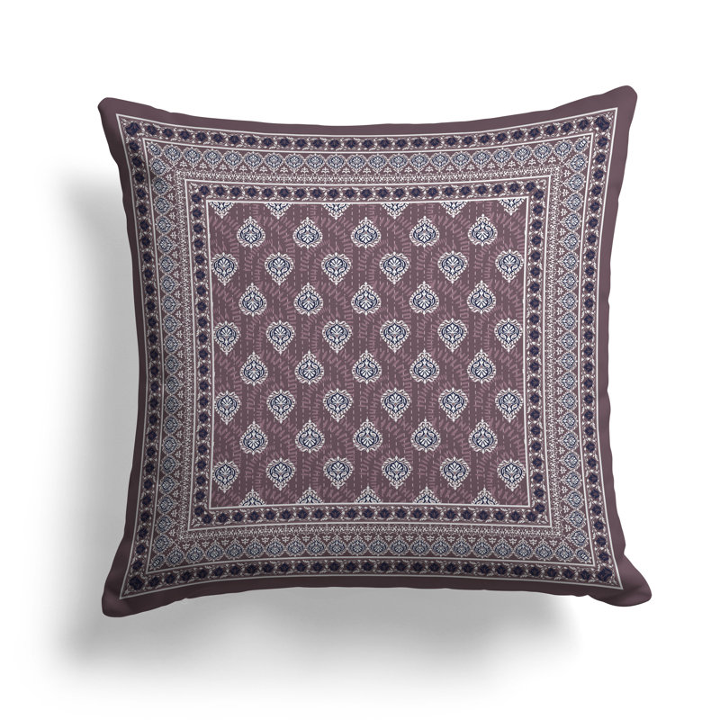Coussin Kashmiri, Mauve, H 26 po x l 26 po