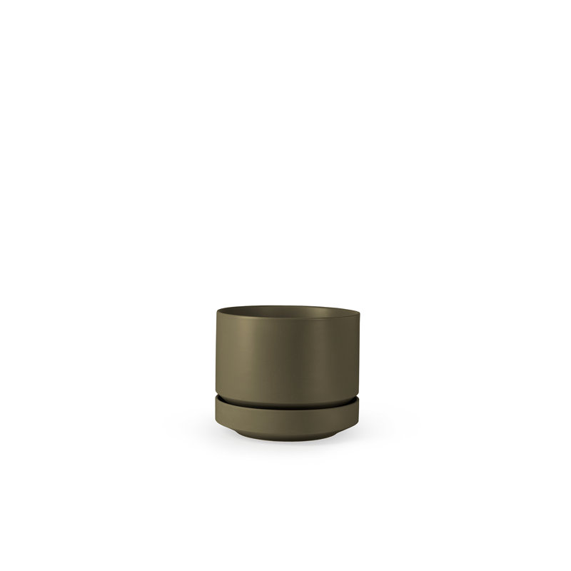 Pot à fleurs en céramique Byer, H 4,25 po x l 5 po x P 5 po, Olive