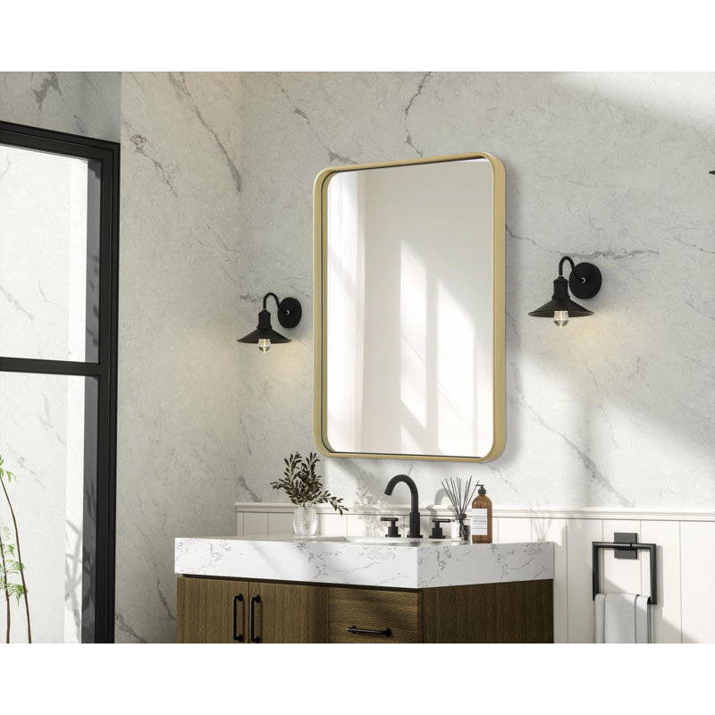 Erath Contour Metal Mirror, Brass, 32" x 24"